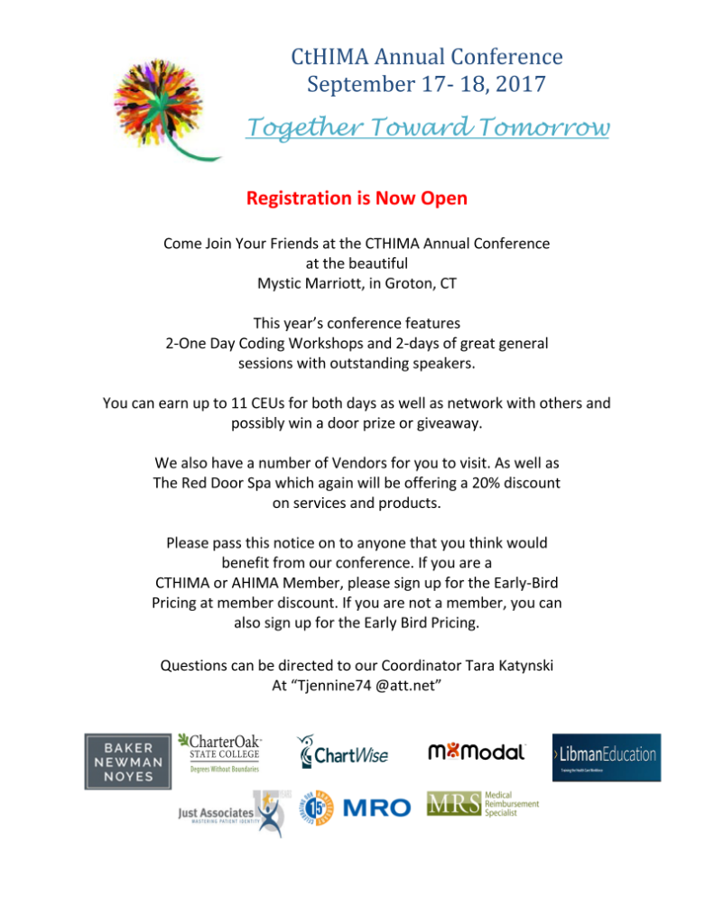Together Toward Tomorrow - CTHIMA Annual Conference - CtHIMA